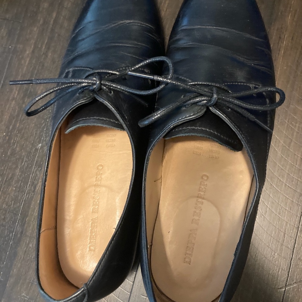 DIEPPA RESTREPO Black Leather Derby Shoes - Handmade in Mexico